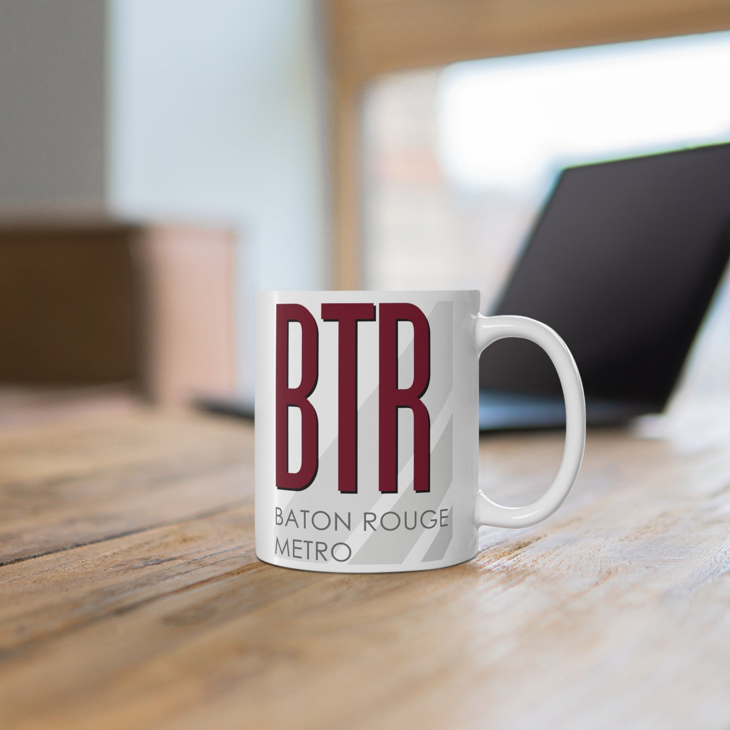 Baton Rouge Metro Ryan Fld, BTR. 11oz Airport Mug (Magenta)