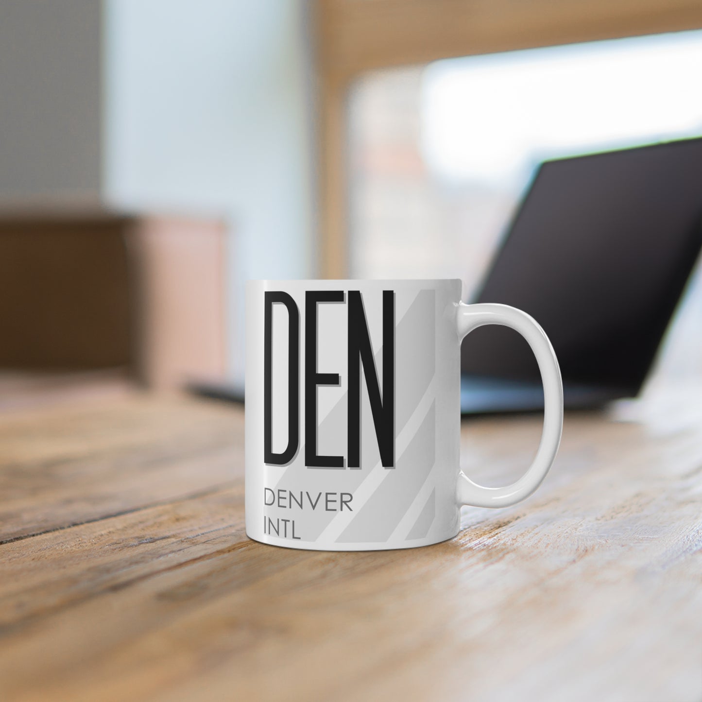 Denver Intl, DEN. 11oz Airport Mug (White)