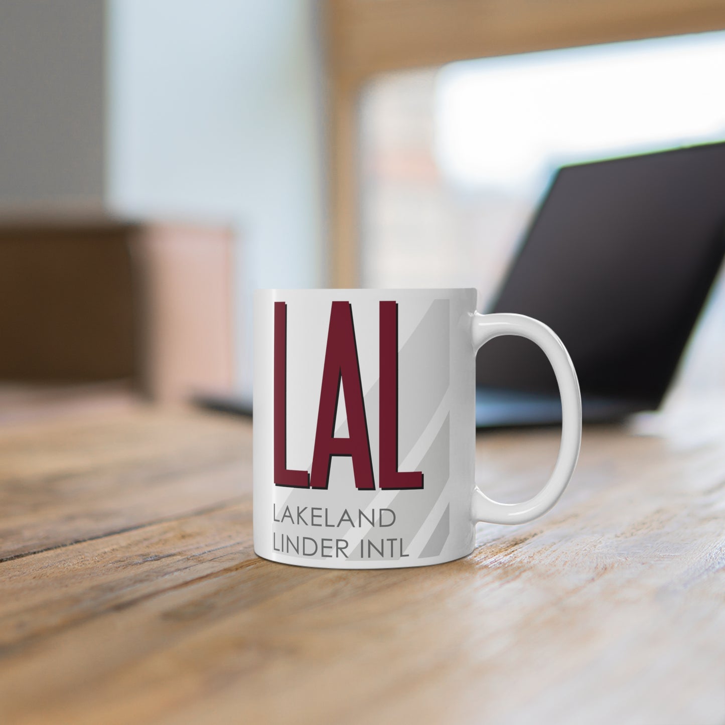 Lakeland Linder Intl, LAL. 11oz Airport Mug (Magenta LAL)