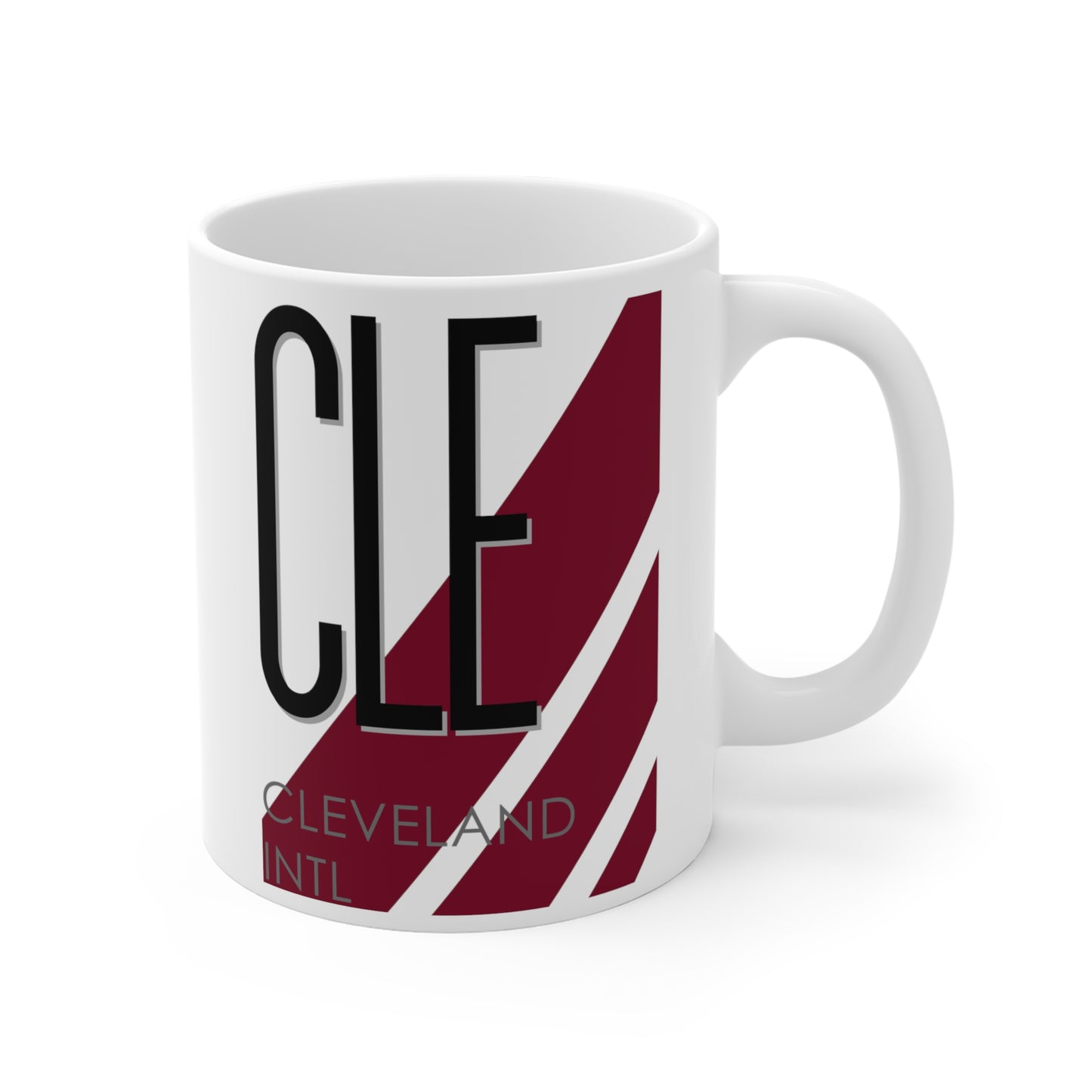 Cleveland-Hopkins Intl, CLE. 11oz Airport Mug (Magenta)