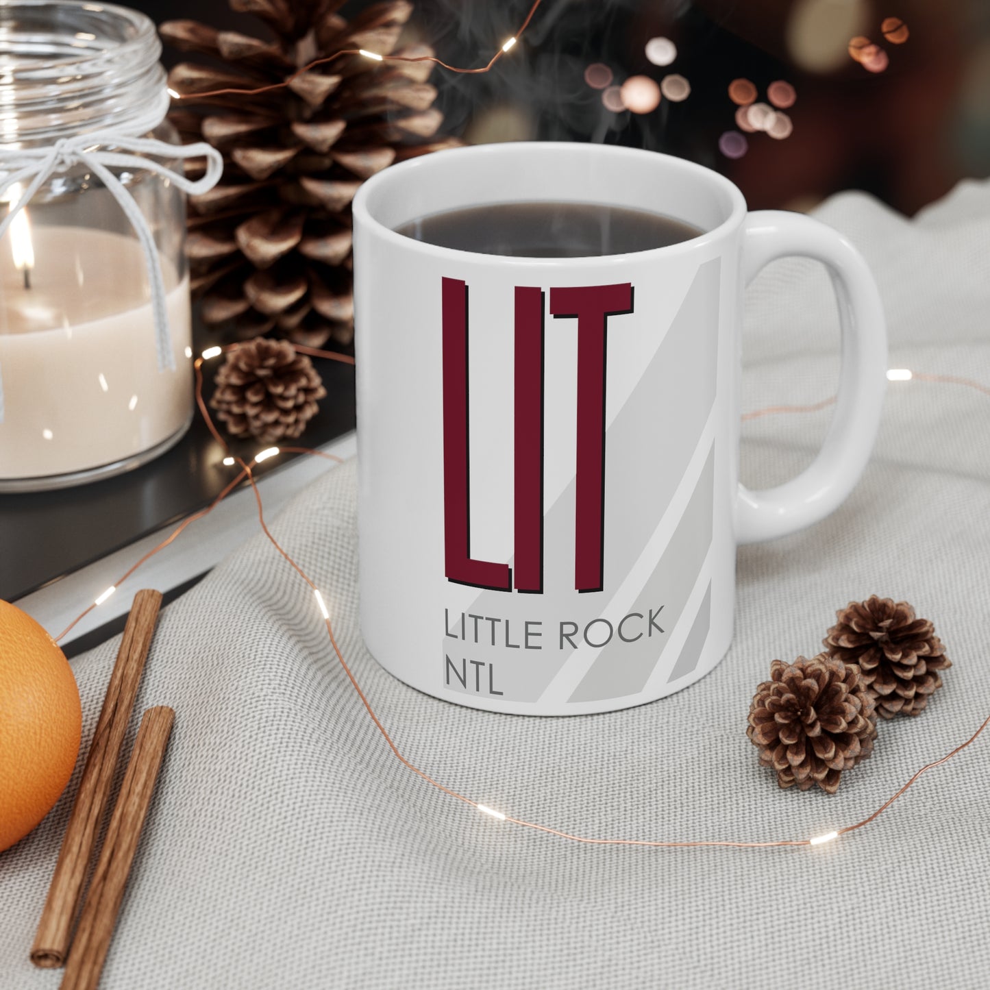 Little Rock Ntl Adams Fld, LIT. 11oz Airport Mug (Magenta)