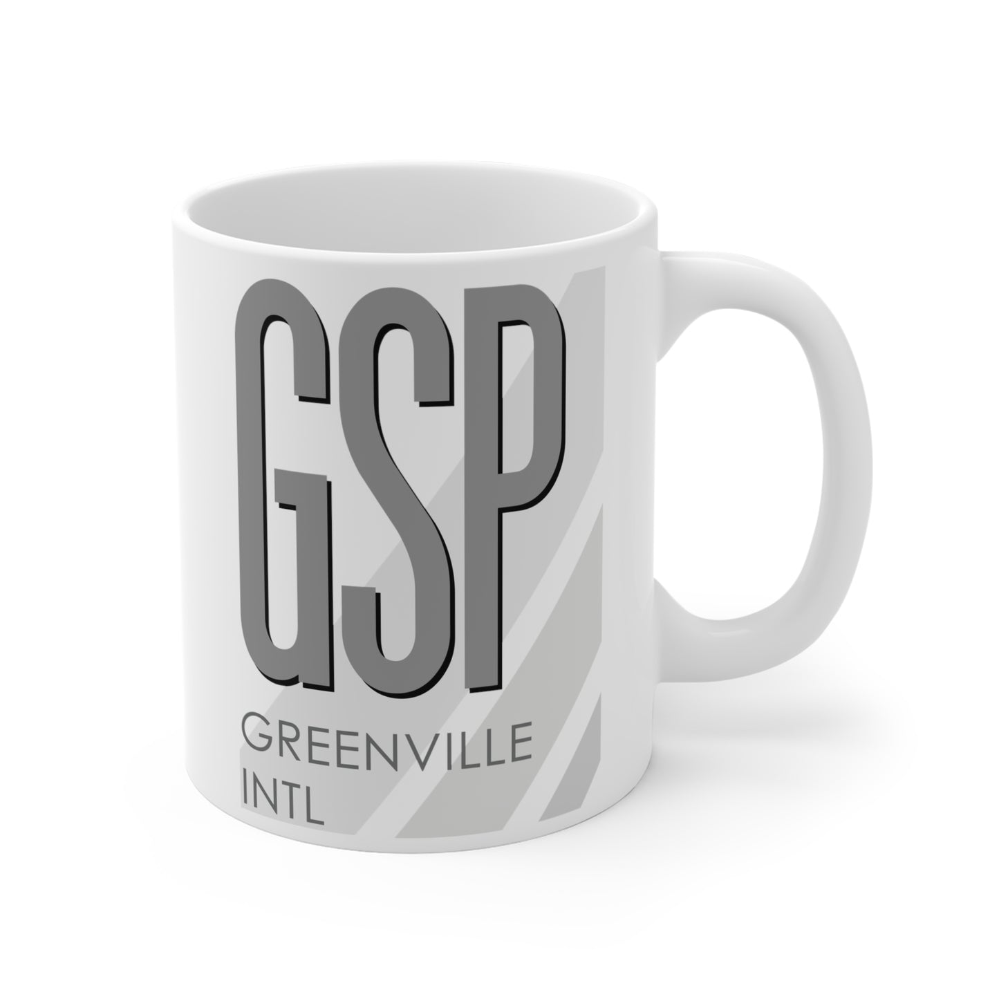 Greenville Spartanburg Intl, GSP. 11oz Airport Mug (Gray)