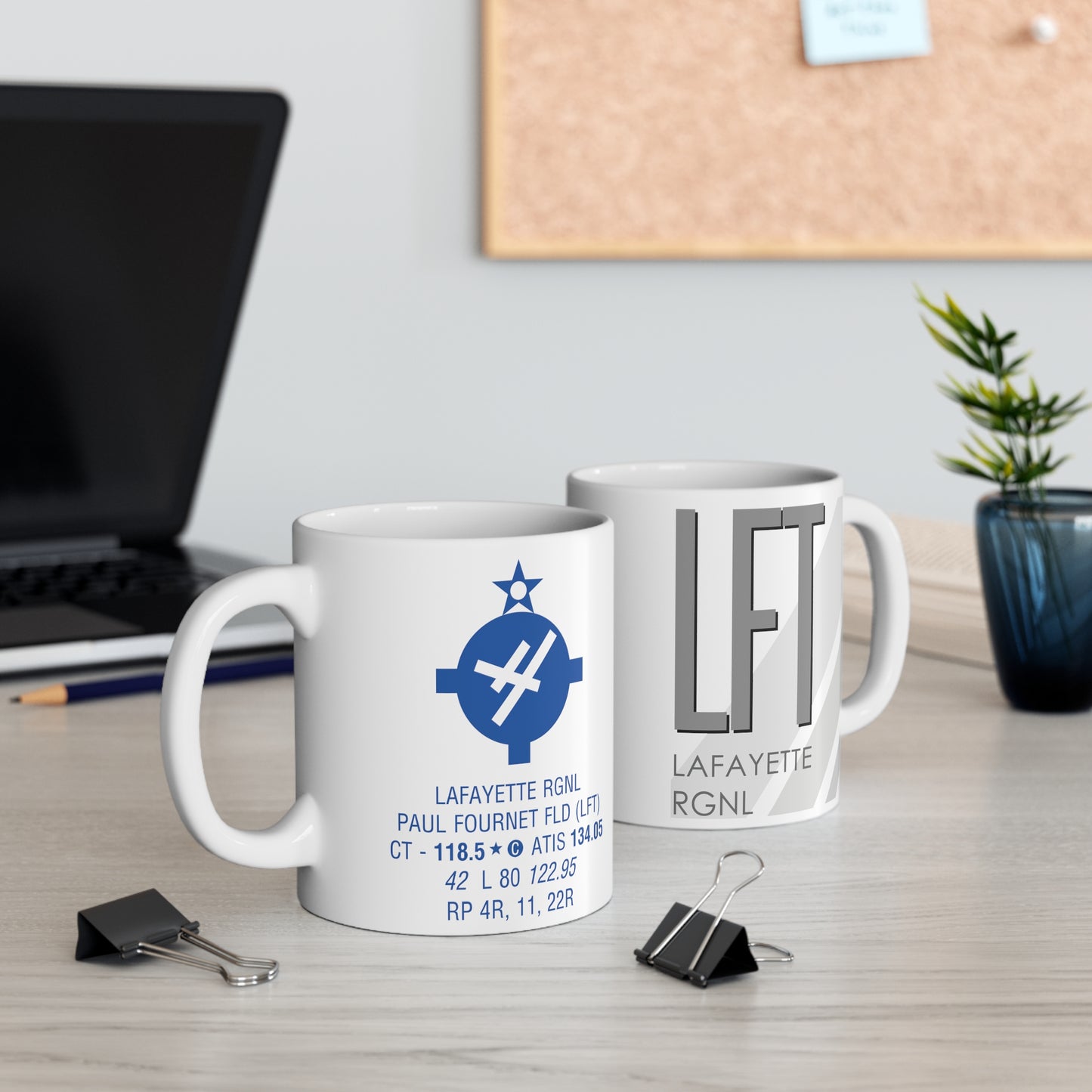 Lafayette Rgnl Paul Fournet Fld, LFT. 11oz Airport Mug (Gray)