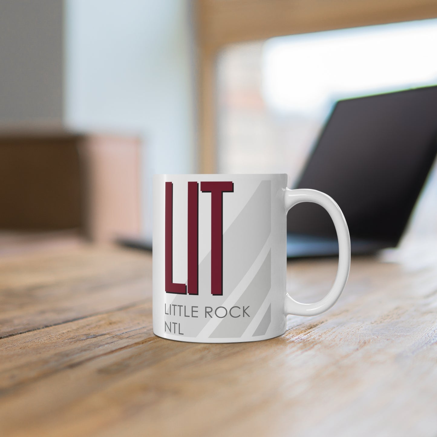 Little Rock Ntl Adams Fld, LIT. 11oz Airport Mug (Magenta)
