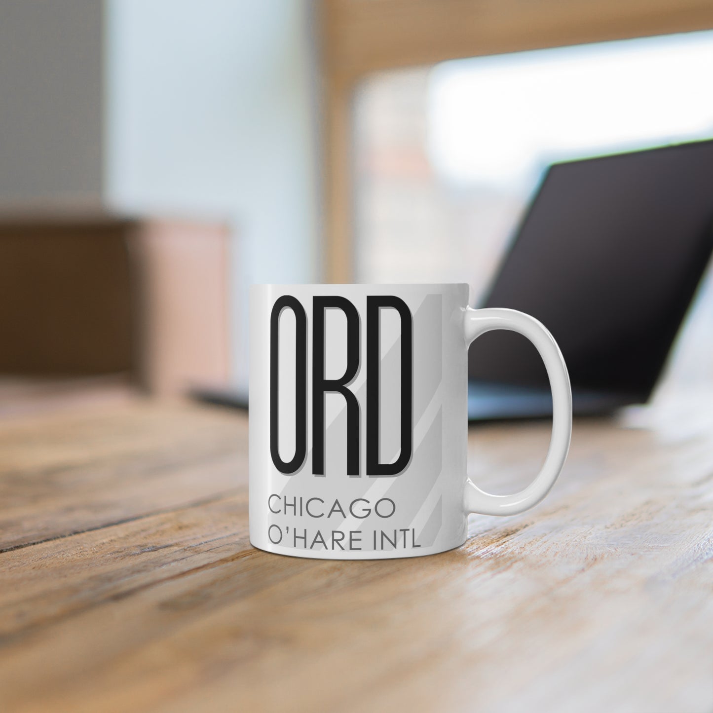Chicago O'Hare Intl, ORD. 11oz Airport Mug (White)