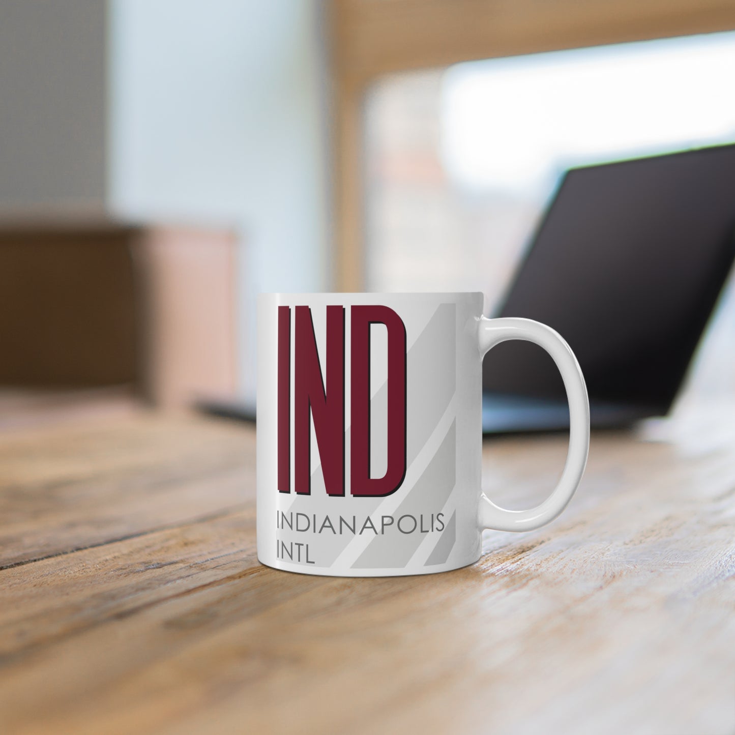 Indianapolis Intl, IND. 11oz Airport Mug (Magenta)