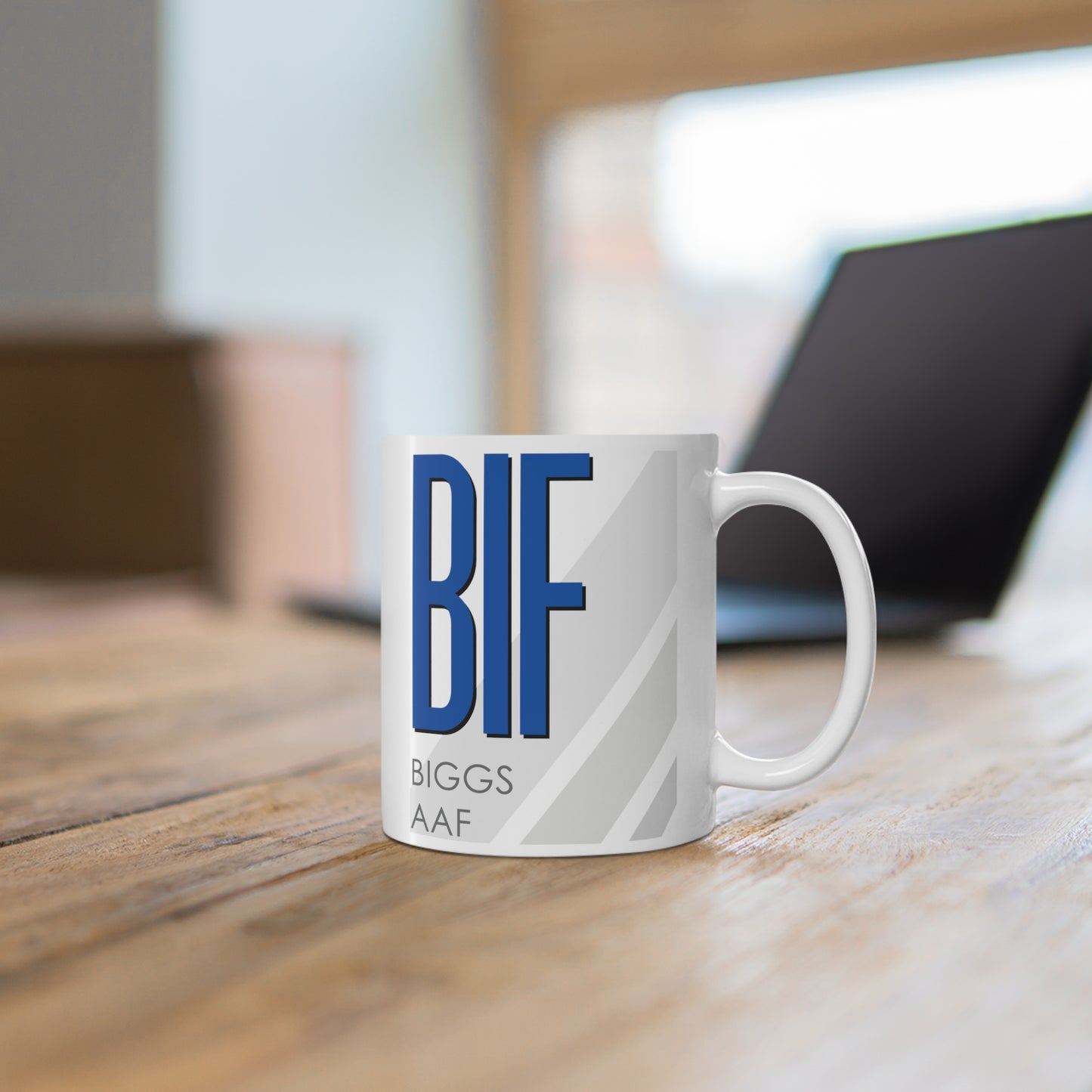 Biggs AAF, BIF. 11oz Airport Mug (Blue)