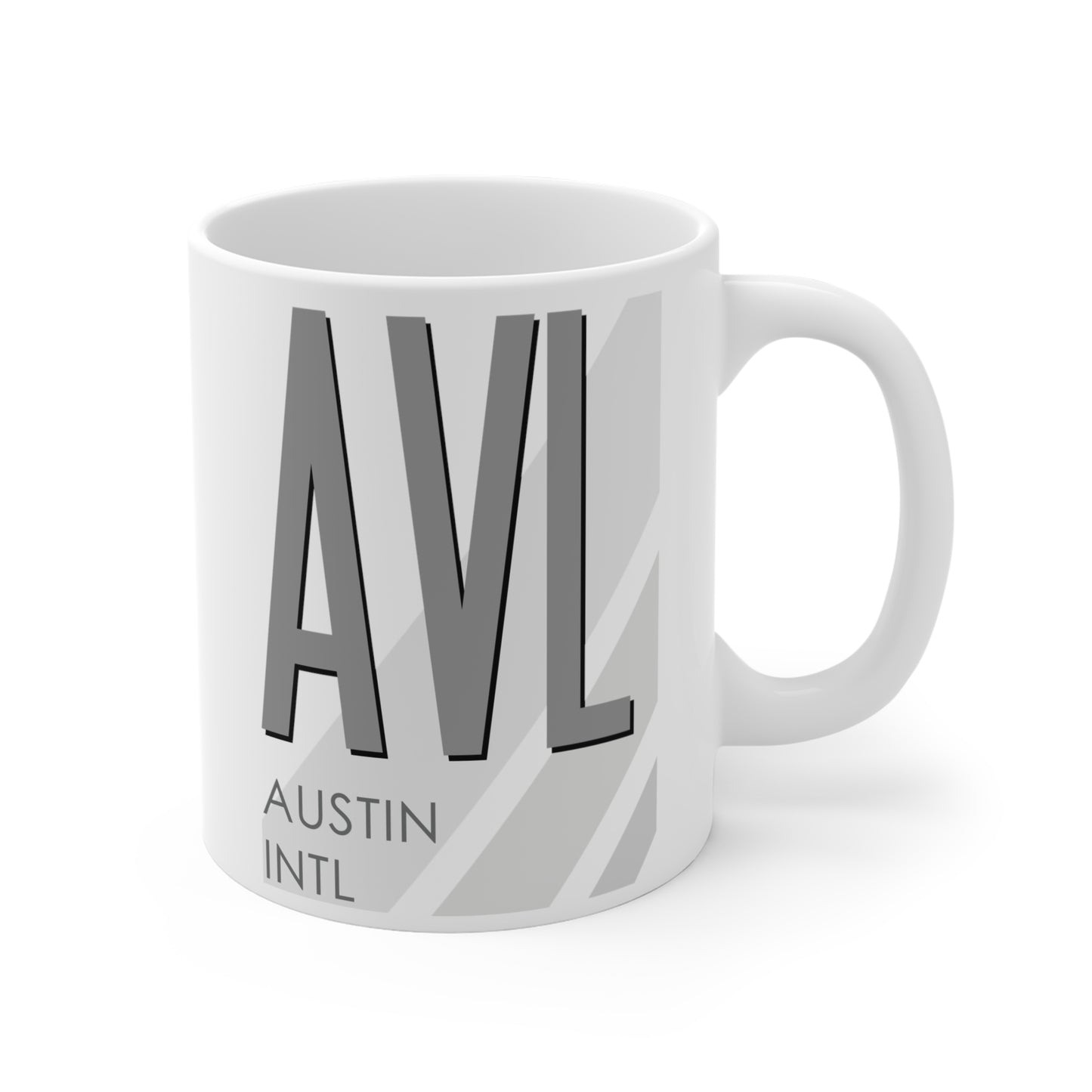 Asheville Rgnl, AVL. 11oz Airport Mug (Gray)