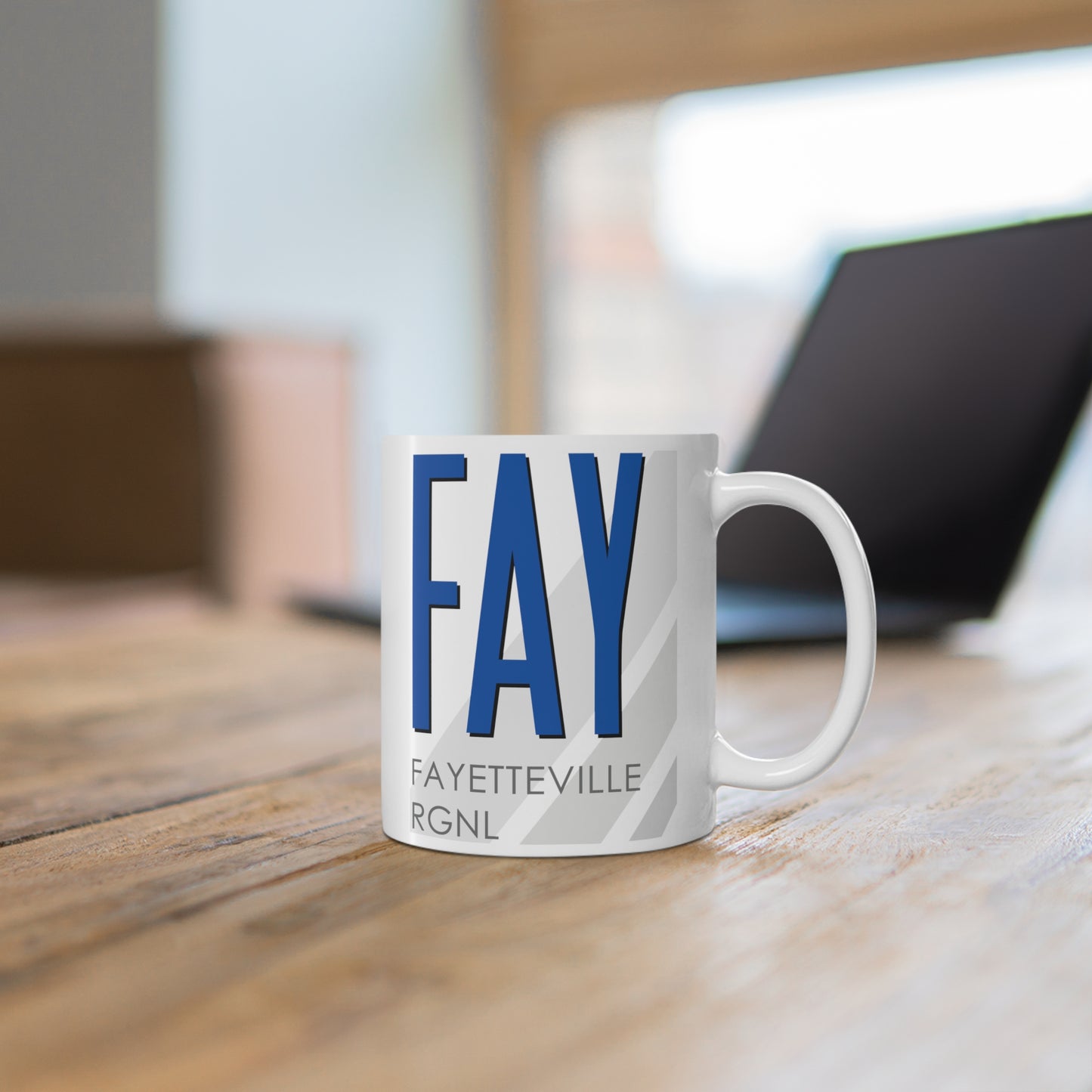 Fayetteville Rgnl, FAY. 11oz Airport Mug (Blue)