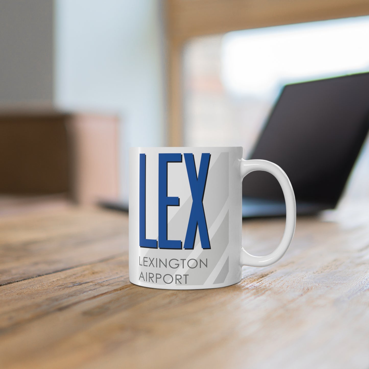 Lexington Blue Grass Airport, LEX. 11oz Airport Mug (Blue)