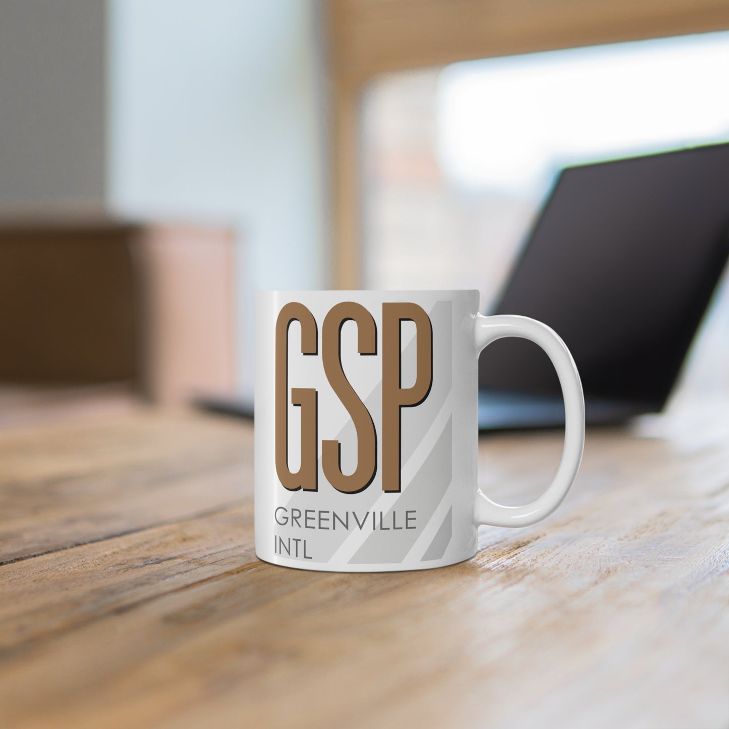 Greenville Spartanburg Intl, GSP. 11oz Airport Mug (Brown)