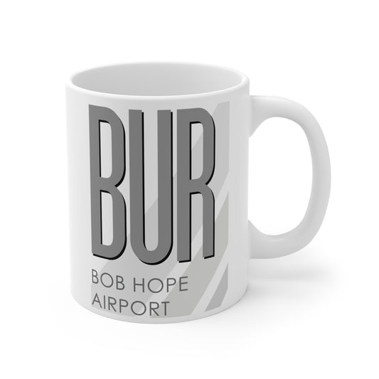 Bob Hope Airport, BUR. 11oz Airport Mug (Gray)