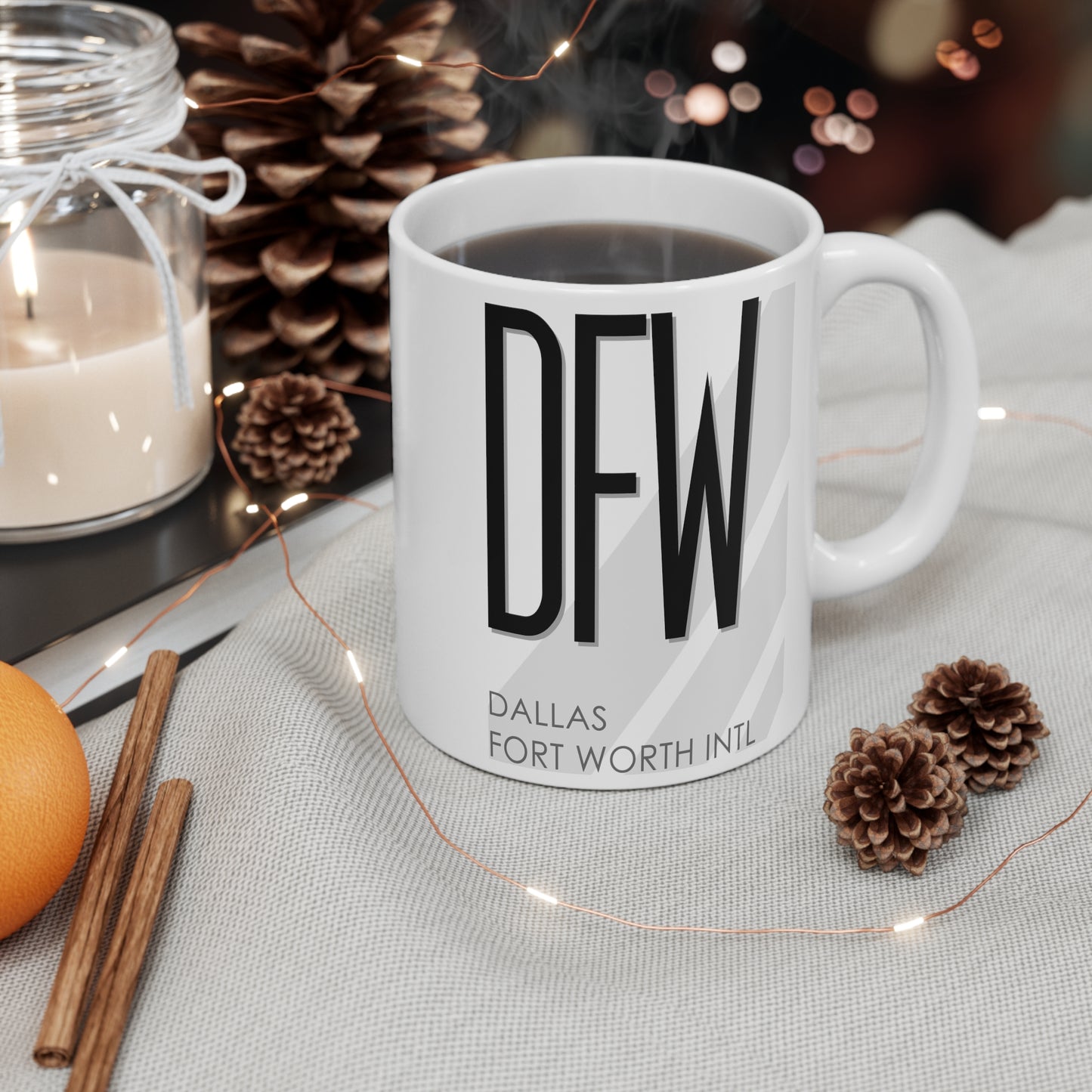 Dallas Fort Worth Intl, DFW. 11oz Airport Mug (White)