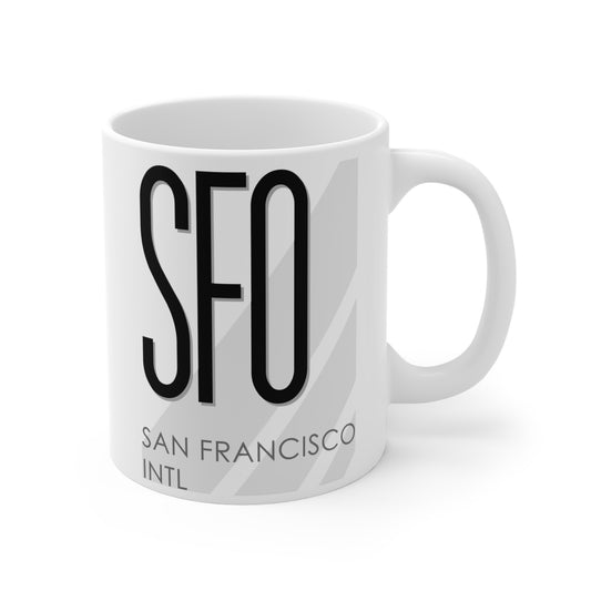 San Francisco Intl, SFO. 11oz Airport Mug (White)