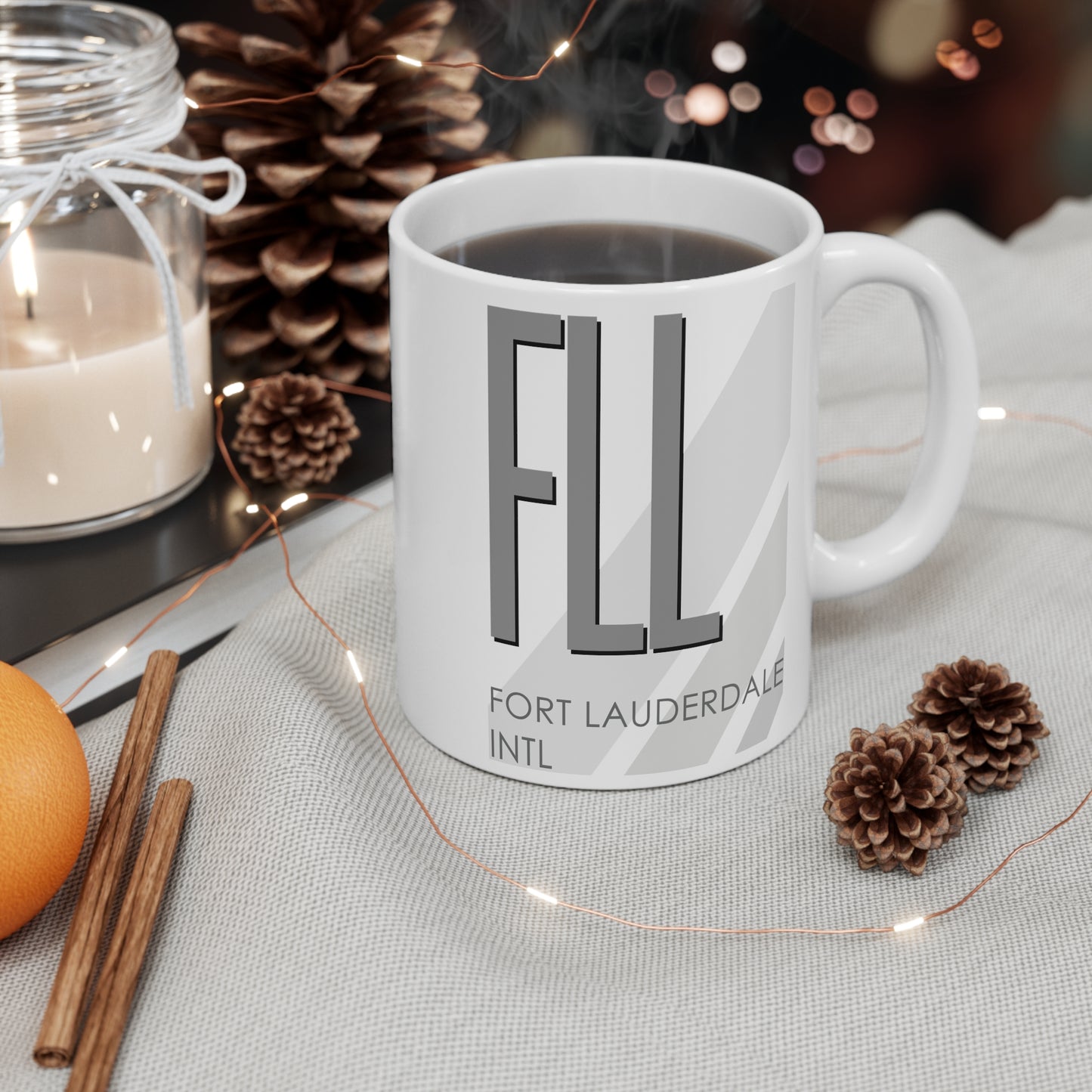 Fort Lauderdale Hollywood Intl, FLL. 11oz Airport Mug (Gray)