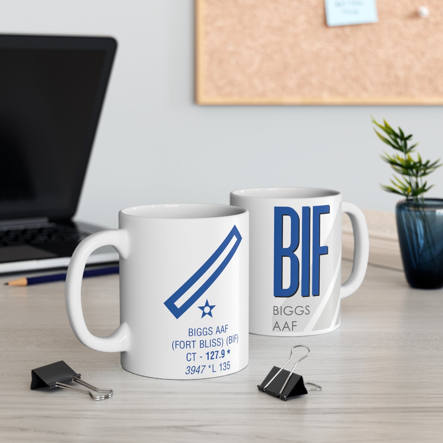 Biggs AAF, BIF. 11oz Airport Mug (Blue)