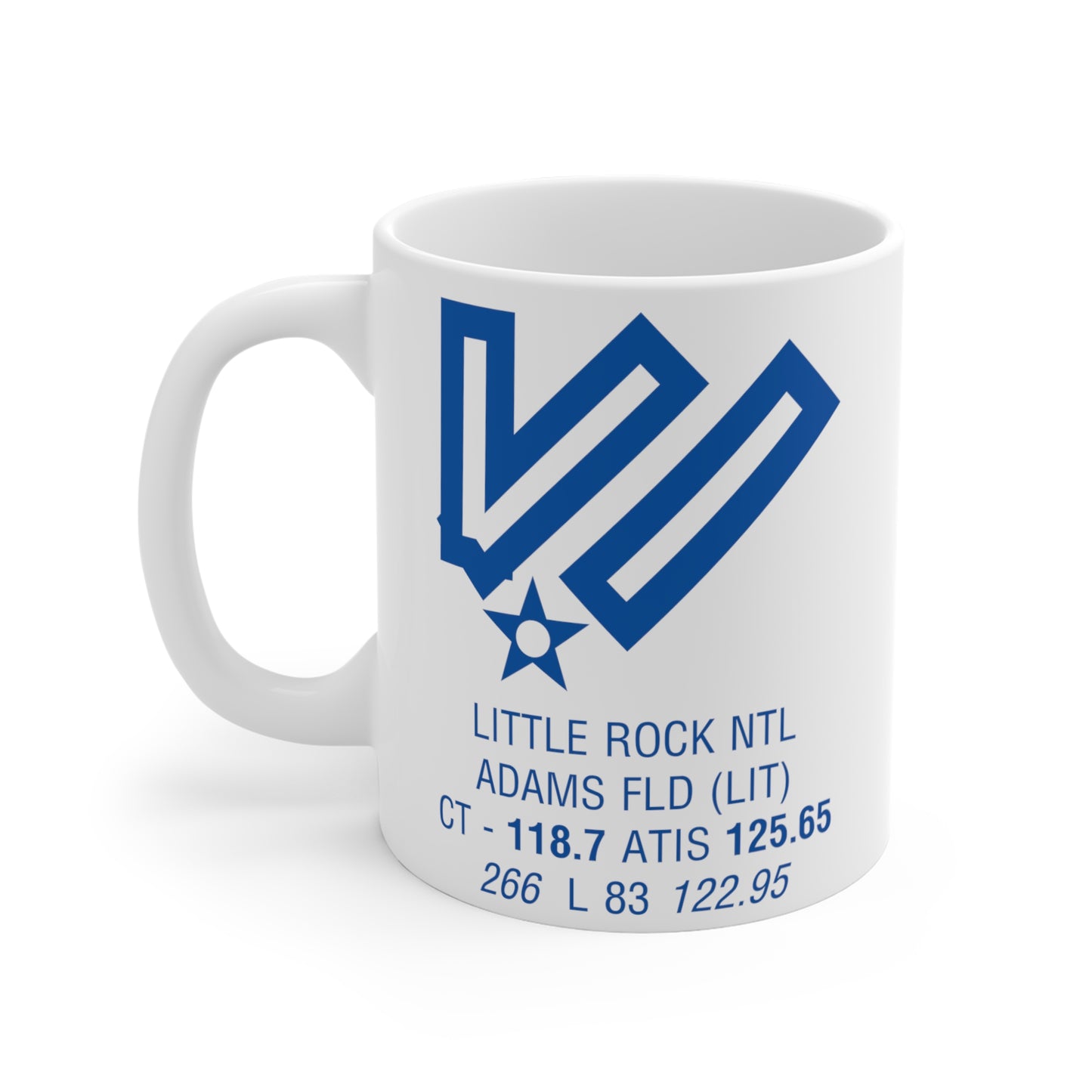 Little Rock Ntl Adams Fld, LIT. 11oz Airport Mug (Blue)