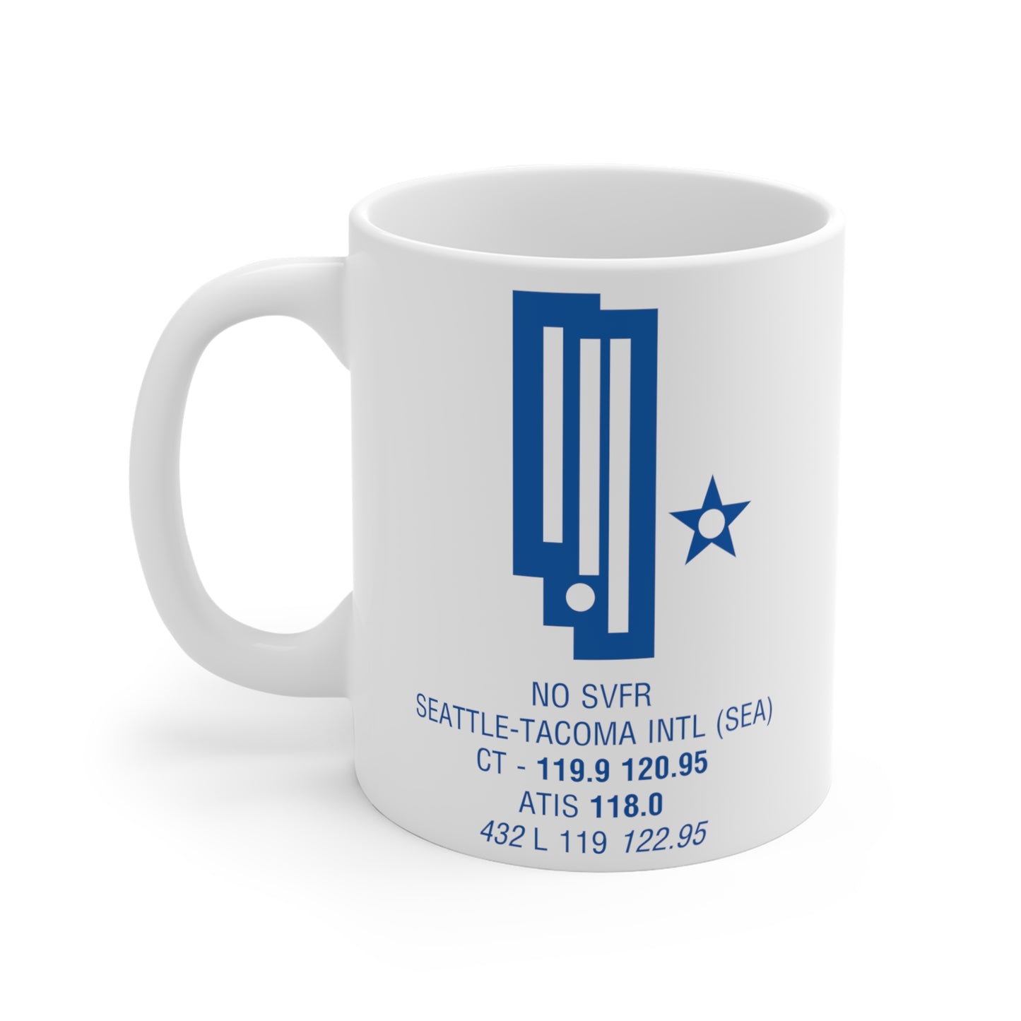 Seattle Tacoma Intl, SEA. 11oz Airport Mug (White)