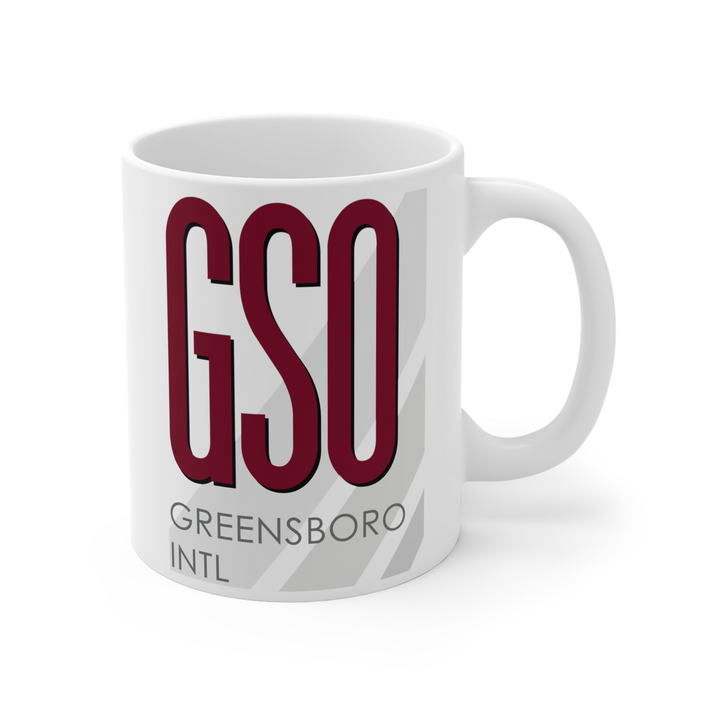 Greensboro Piedmont Triad Intl, GSO. 11oz Airport Mug (Magenta)