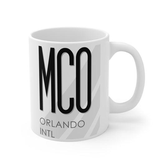 Orlando Intl, MCO. 11oz Airport Mug (White)