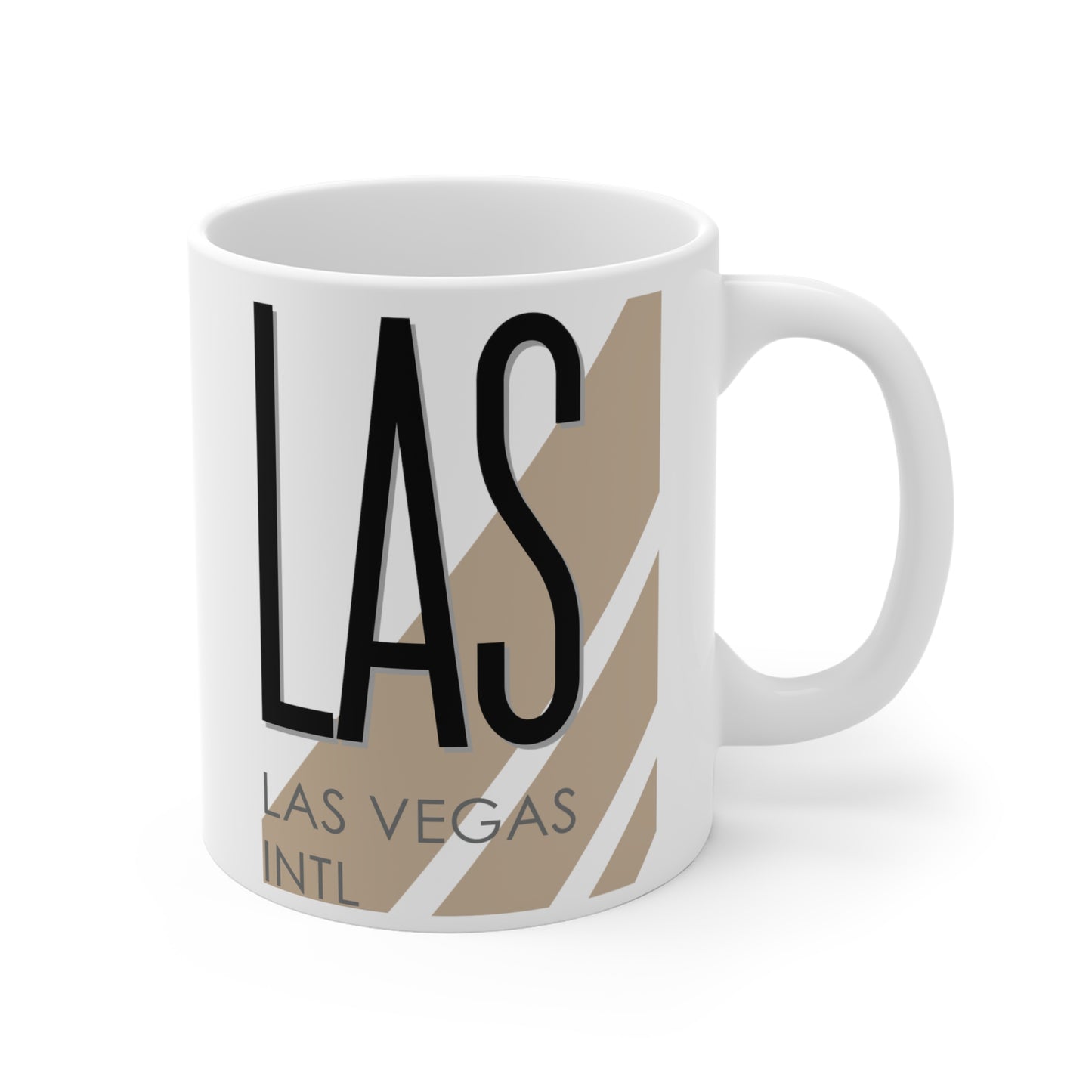 Las Vegas Harry Reid Intl, LAS. 11oz Airport Mug (Cool Brown)