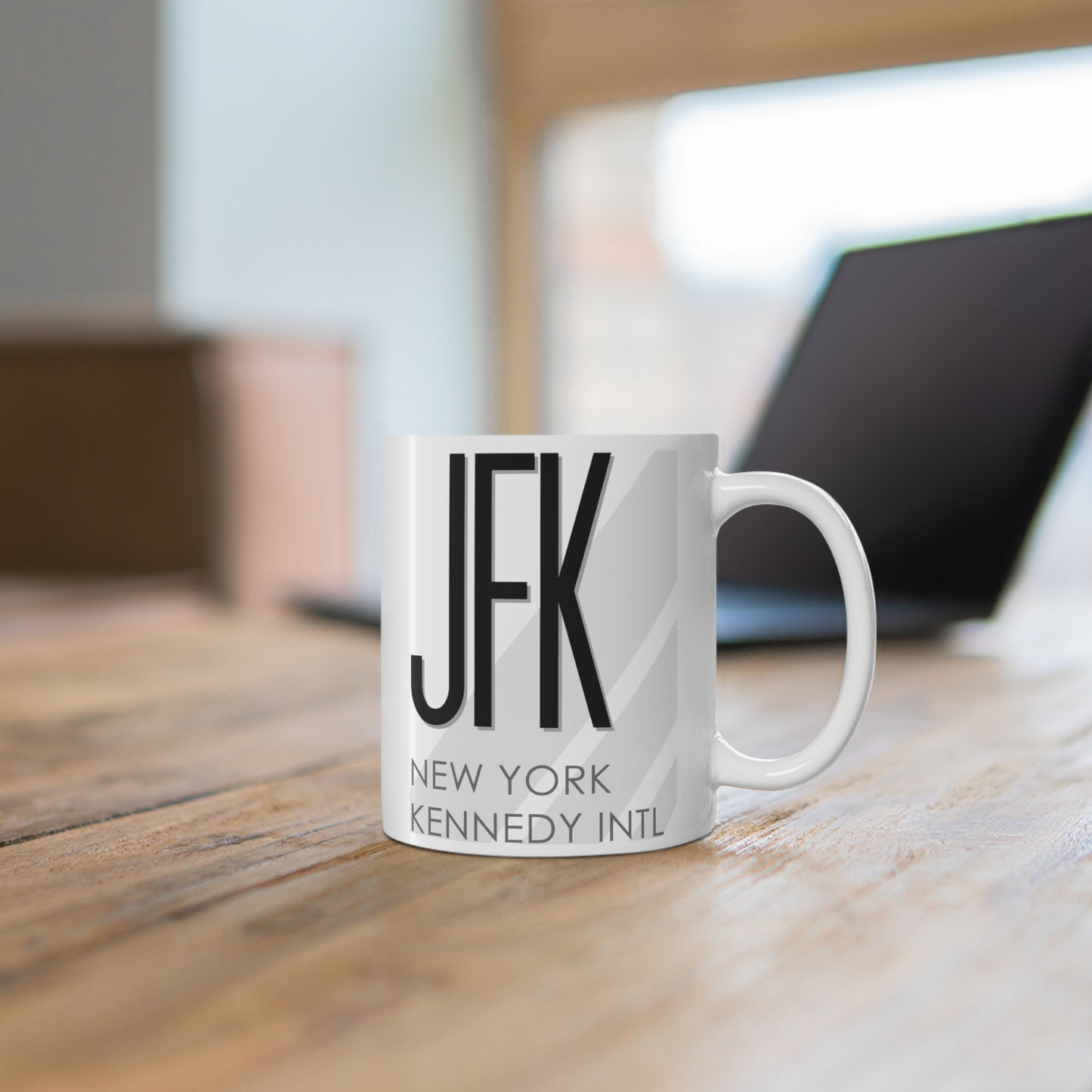 New York John F. Kennedy Intl, JFK. 11oz Airport Mug (White)