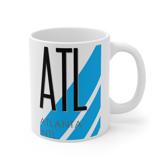 Hartsfield-Jackson Atlanta Intl, ATL. 11oz Airport Mug (Blue)