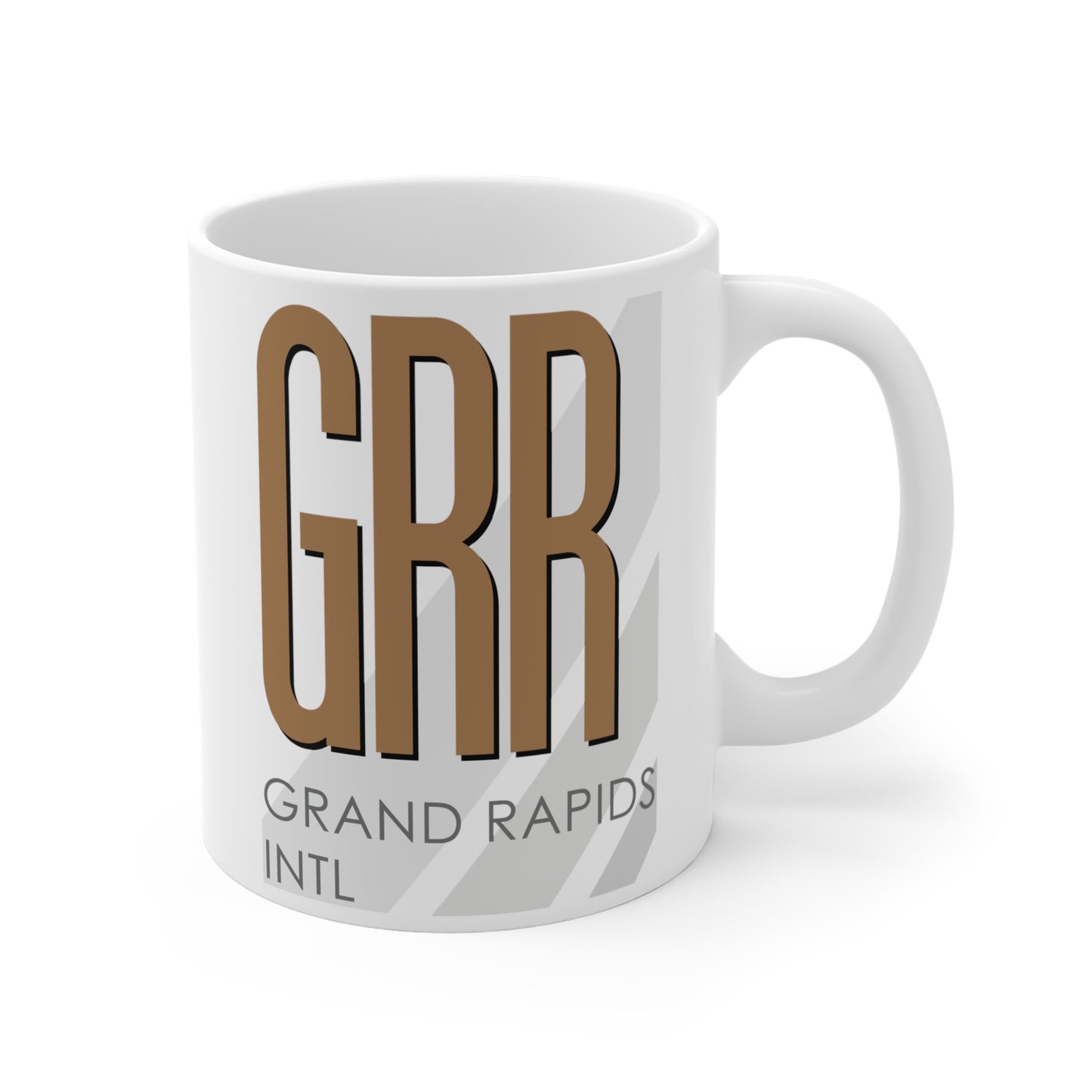 Grand Rapids Gerald R. Ford Intl, GRR. 11oz Airport Mug (Brown)