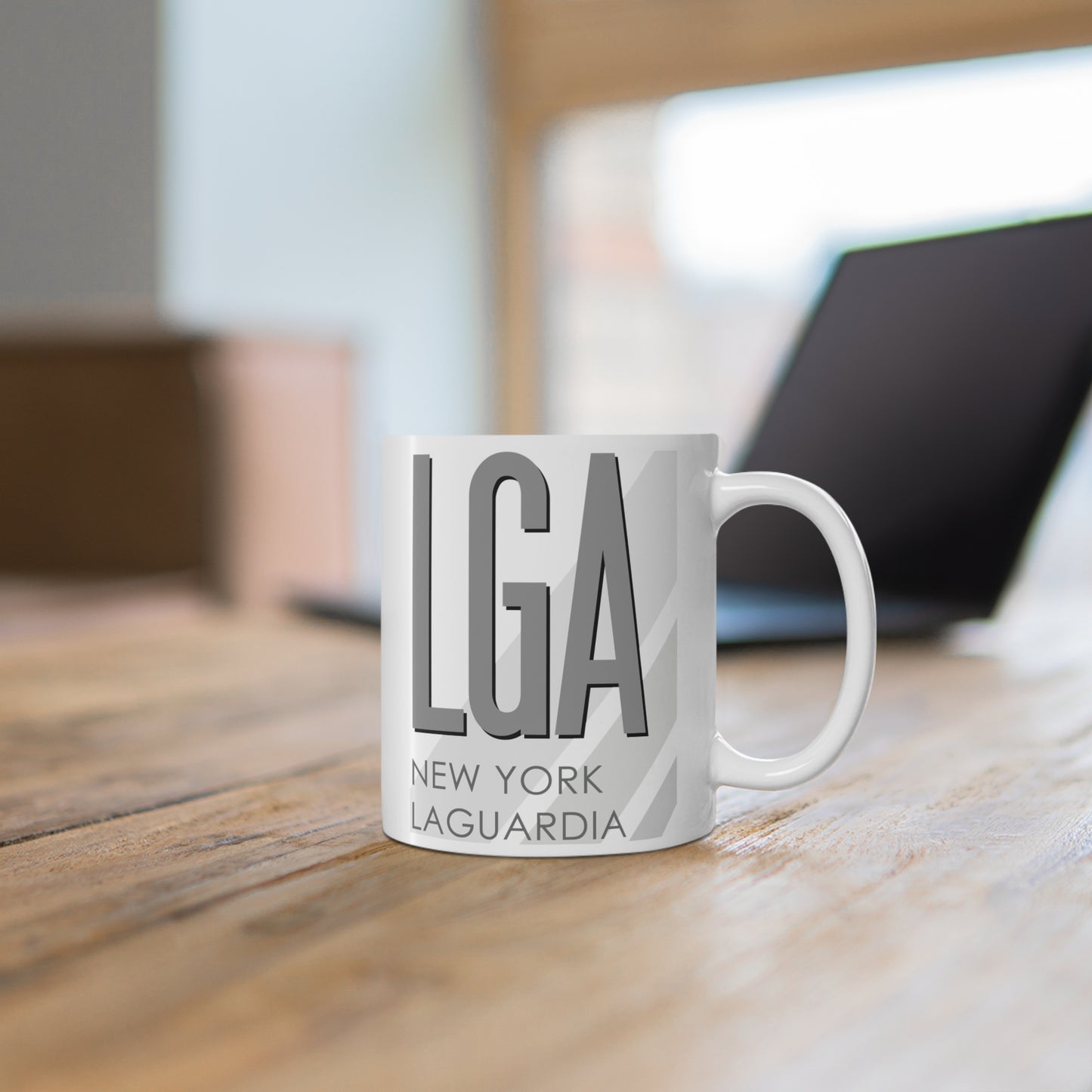 New York LaGuardia, LGA. 11oz Airport Mug (Gray LGA)