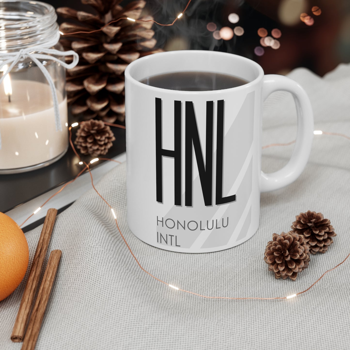 Honolulu Daniel K. Inouye Intl, HNL. 11oz Airport Mug (White)