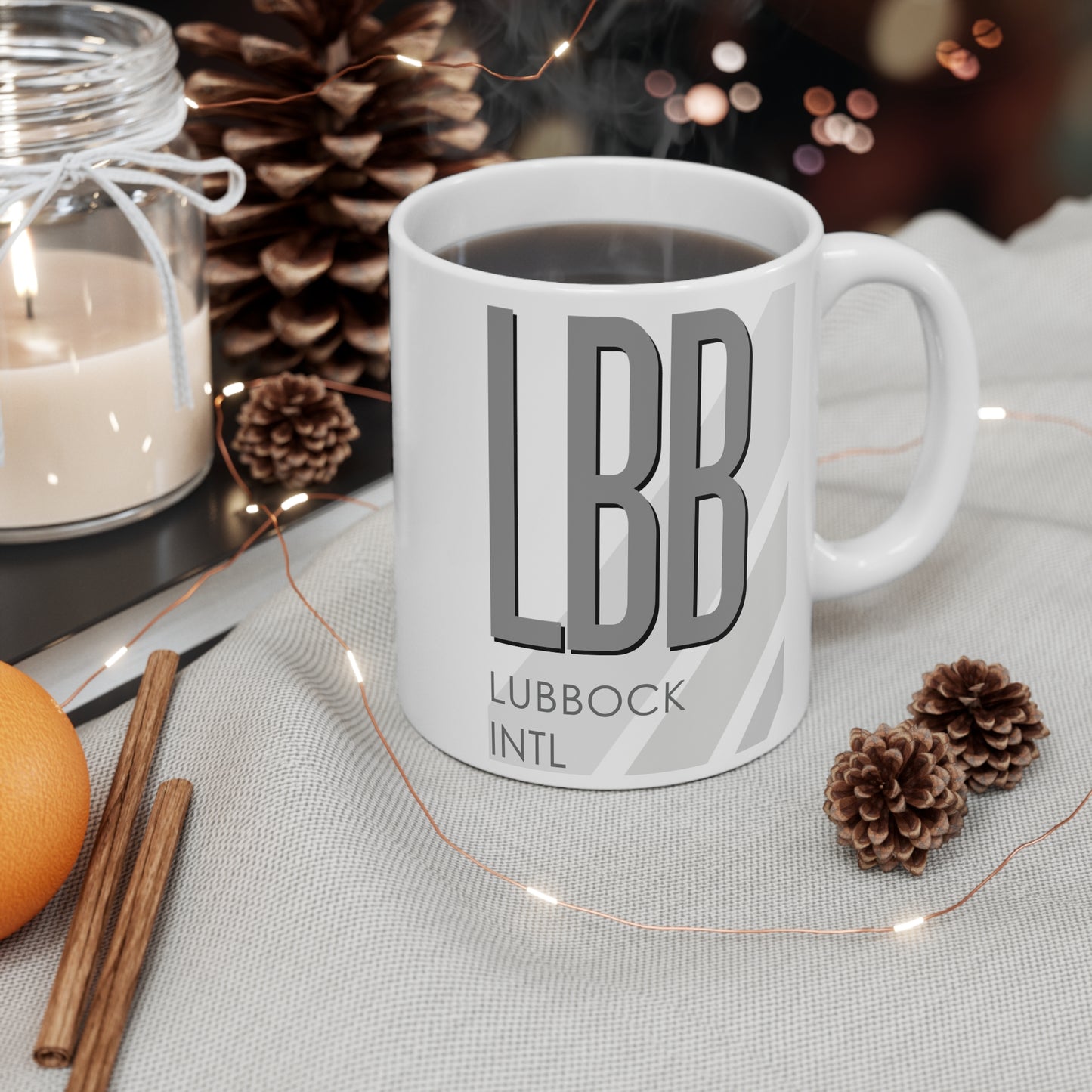 Lubbock Preston Smith Intl, LBB. 11oz Airport Mug (Gray)