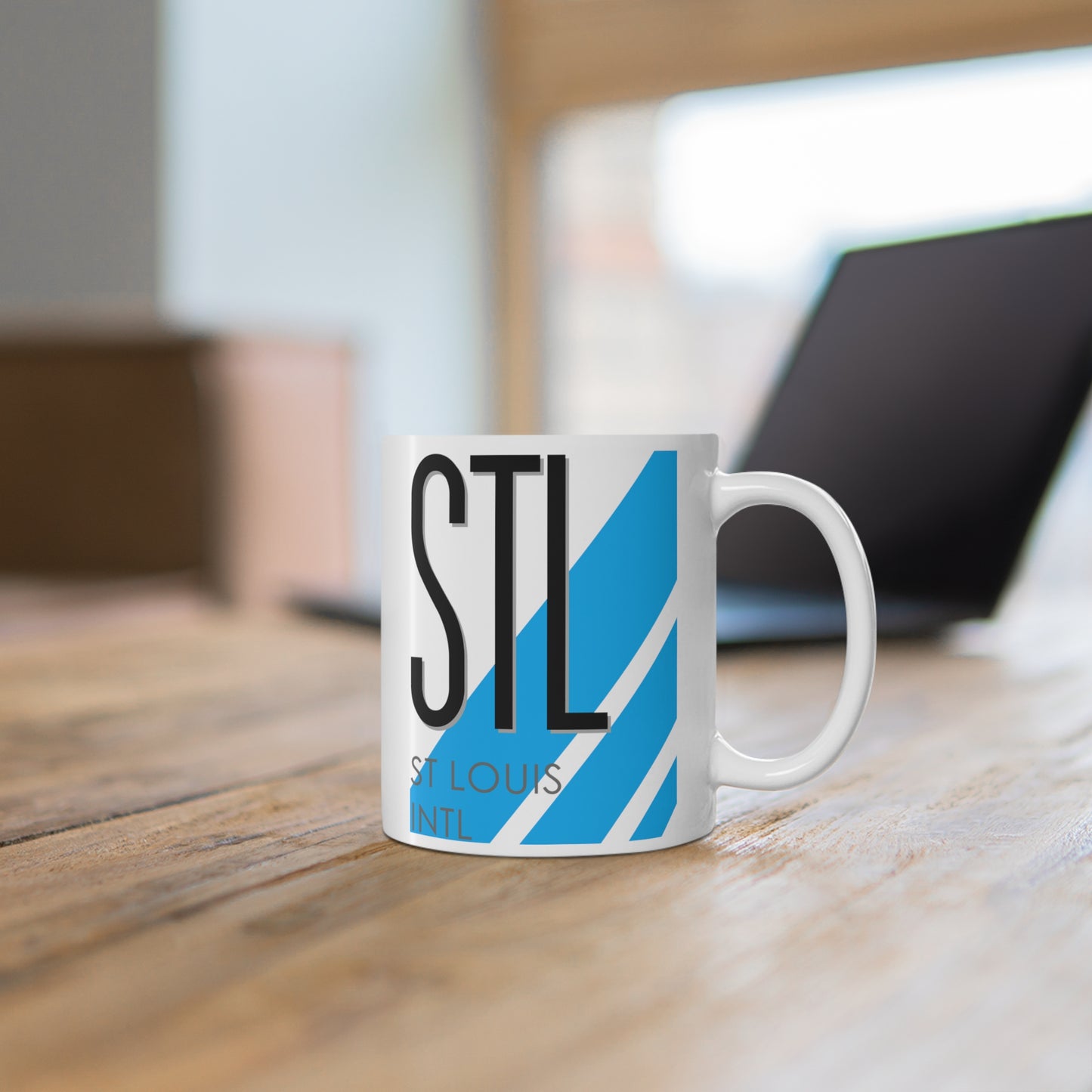 St Louis Lambert Intl, STL. 11oz Airport Mug (Blue)