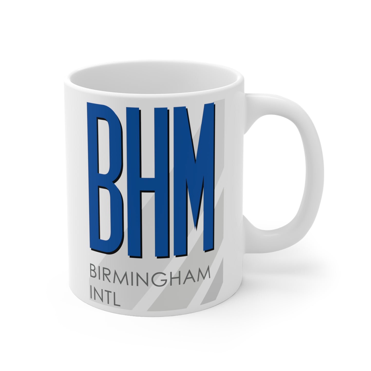 Birmingham Shuttlesworth Intl, BHM. 11oz Airport Mug (Blue)