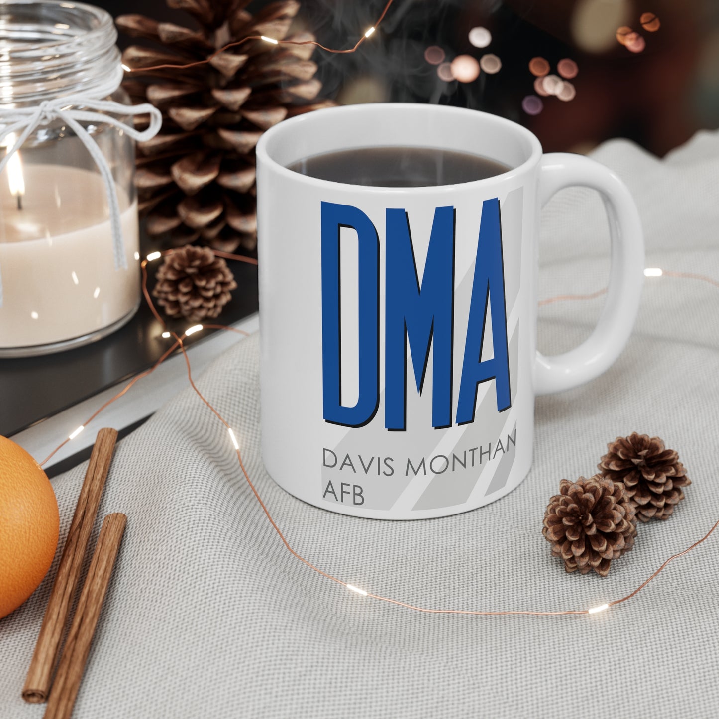 Davis Monthan AFB, DMA. 11oz Airport Mug (Blue)