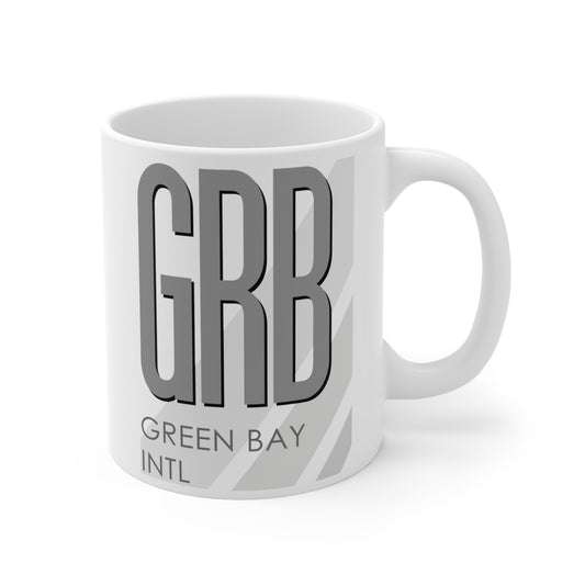 Green Bay Austin Straubel Intl, GRB. 11oz Airport Mug (Gray)