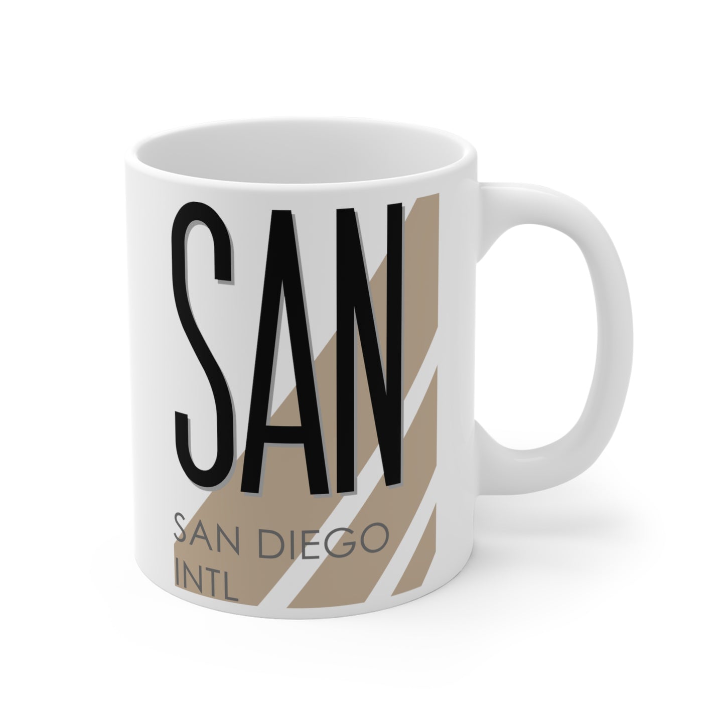 San Diego Intl, SAN. 11oz Airport Mug (Cool Brown)