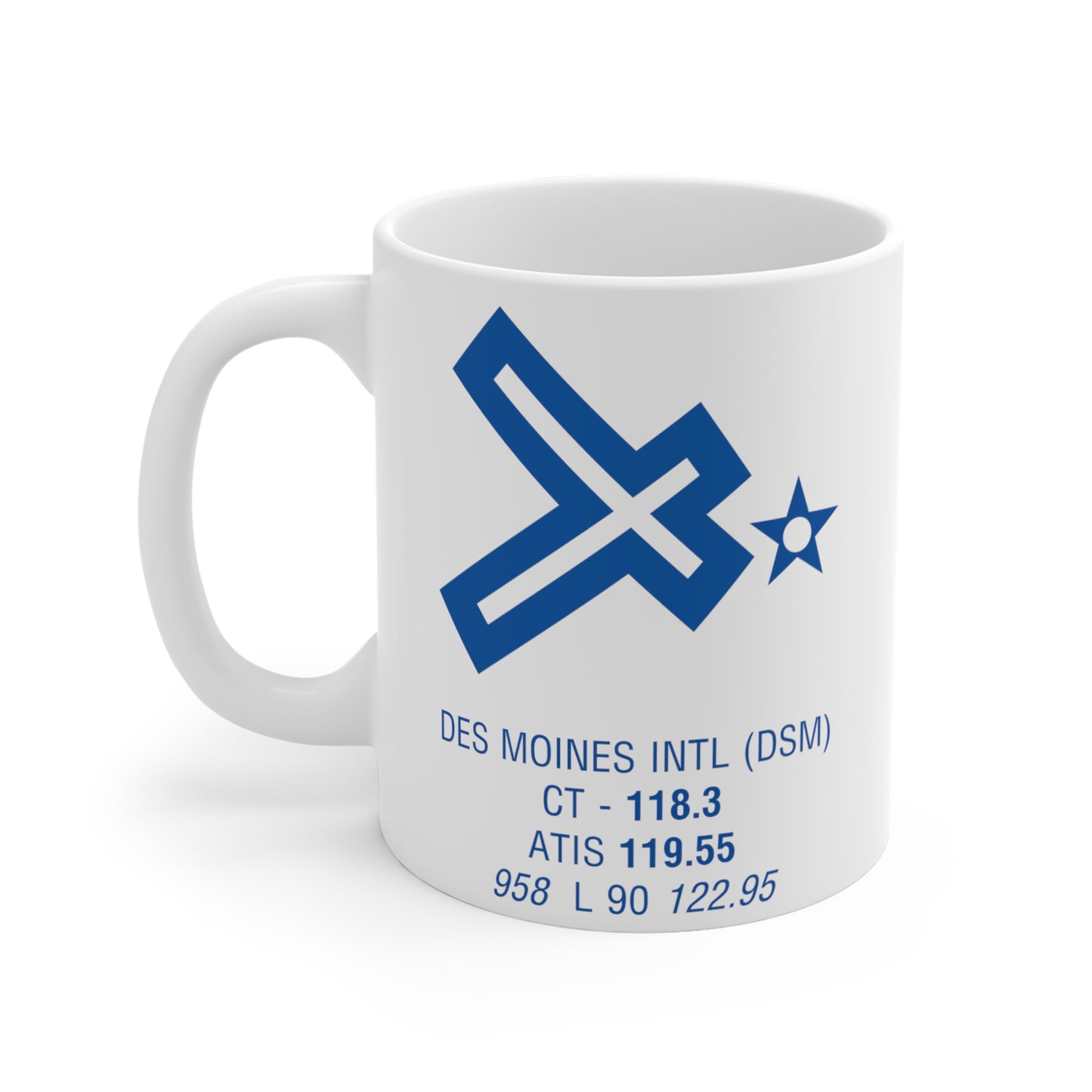 Des Moines Intl, DSM. 11oz Airport Mug (Brown)