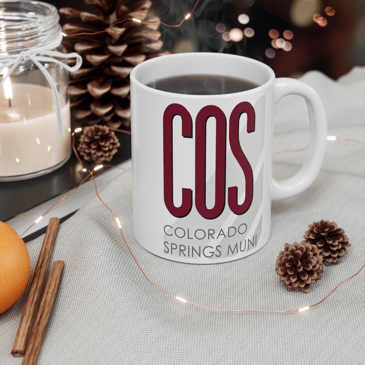 City of Colorado Springs Muni, COS. 11oz Airport Mug (Magenta)