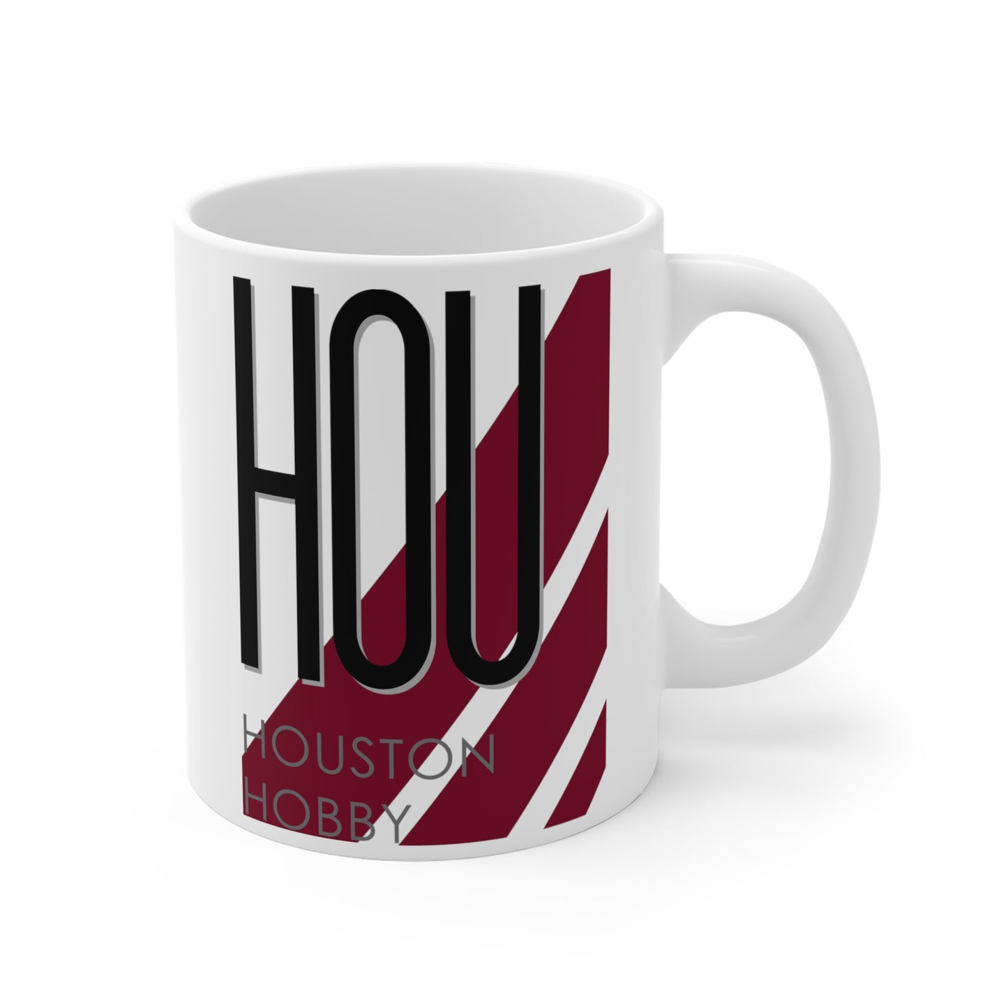 Houston Hobby, HOU. 11oz Airport Mug (Magenta)