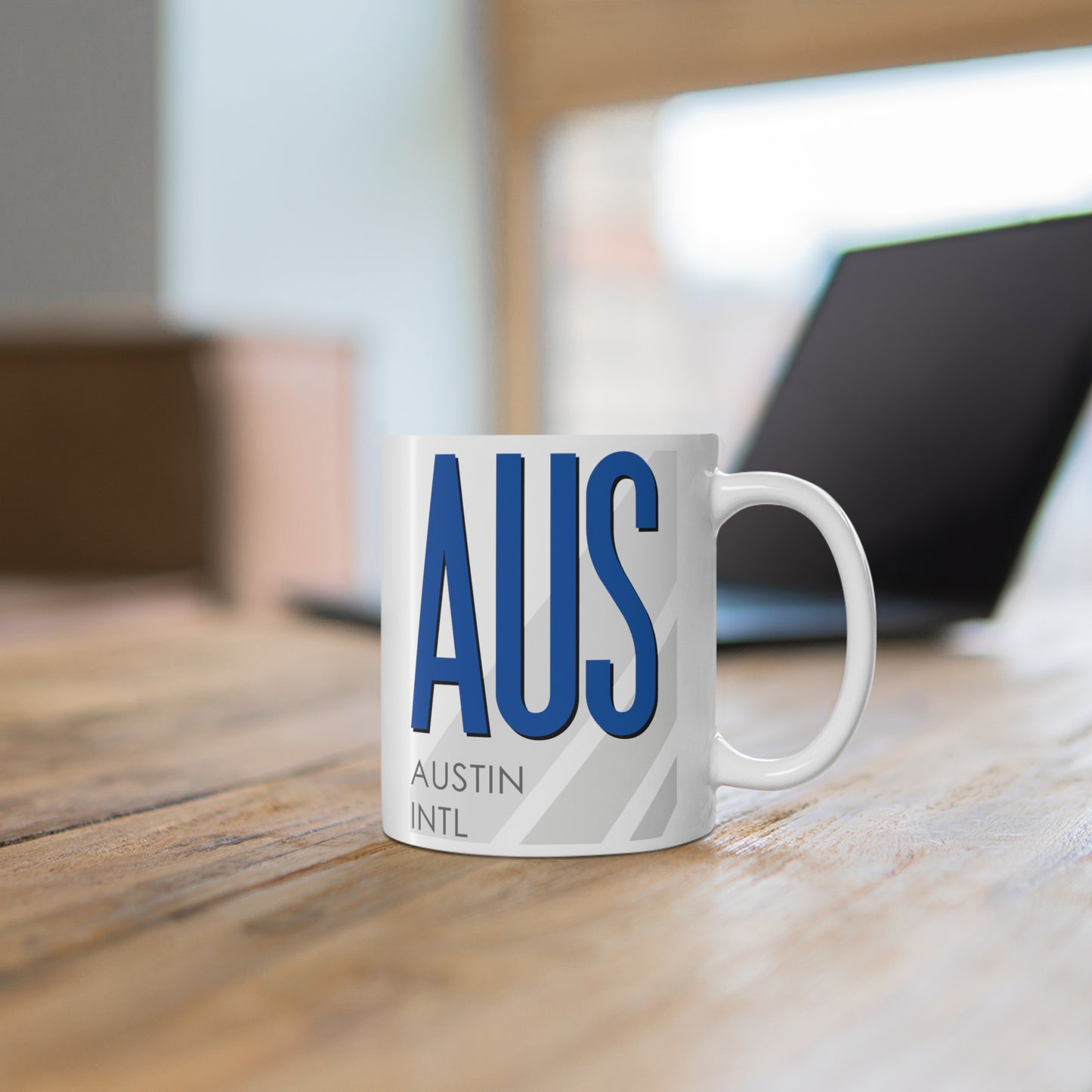 Austin-Bergstrom Intl, AUS. 11oz Airport Mug (Blue)