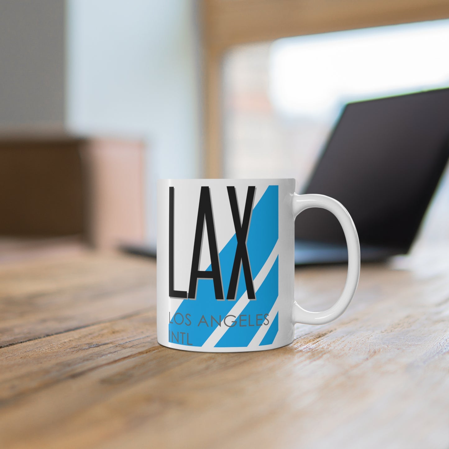 Los Angeles Intl, LAX. 11oz Airport Mug (Blue)