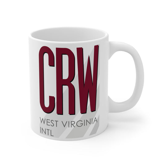 West Virginia Intl Yeager, CRW. 11oz Airport Mug (Magenta)