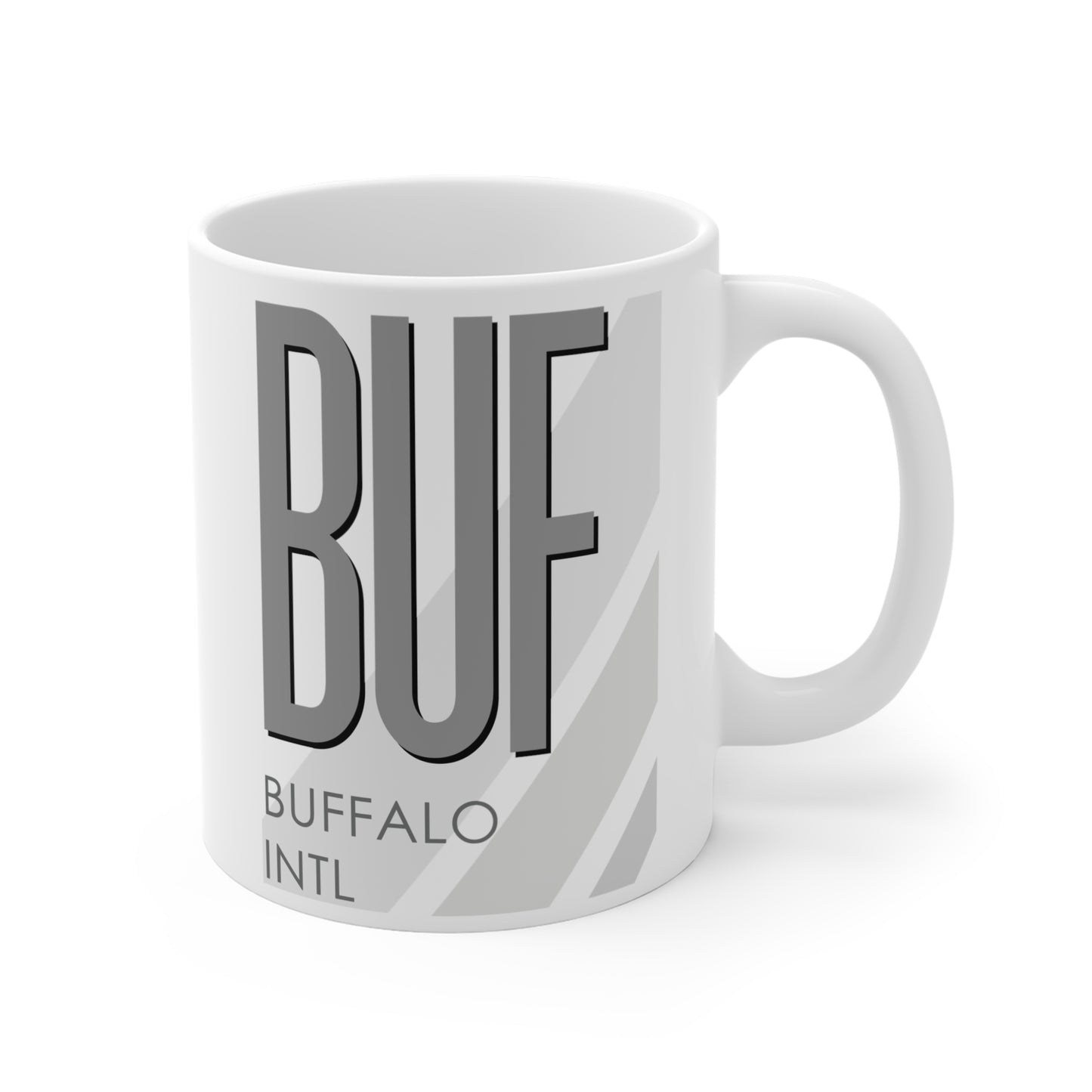 Buffalo Niagara Intl, BUF. 11oz Airport Mug (Gray)