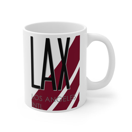 Los Angeles Intl, LAX. 11oz Airport Mug (Magenta)