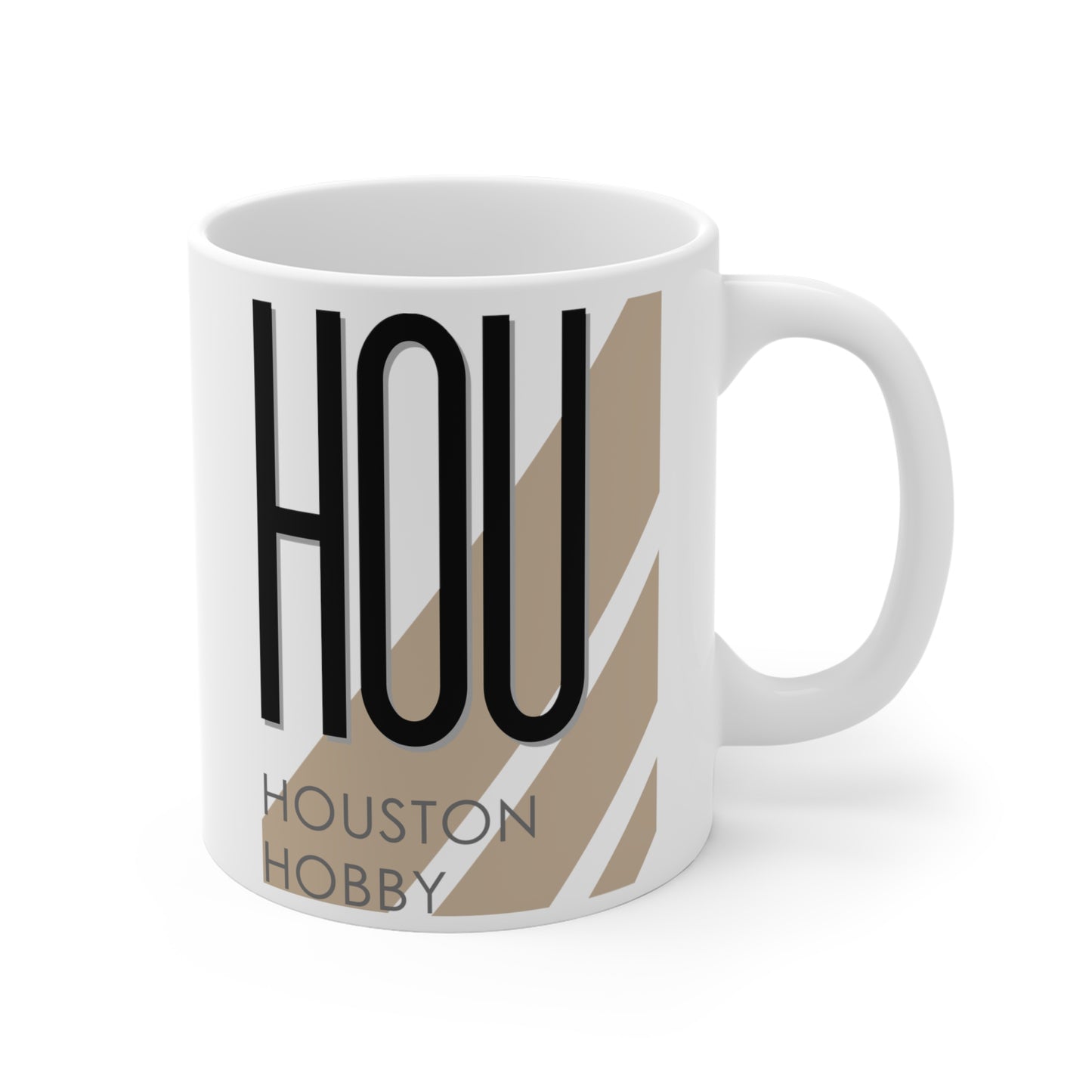 Houston Hobby, HOU. 11oz Airport Mug (Cool Brown)