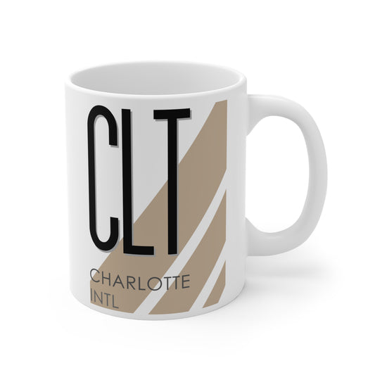 Charlotte-Douglas Intl, CLT. 11oz Airport Mug (Cool Brown)