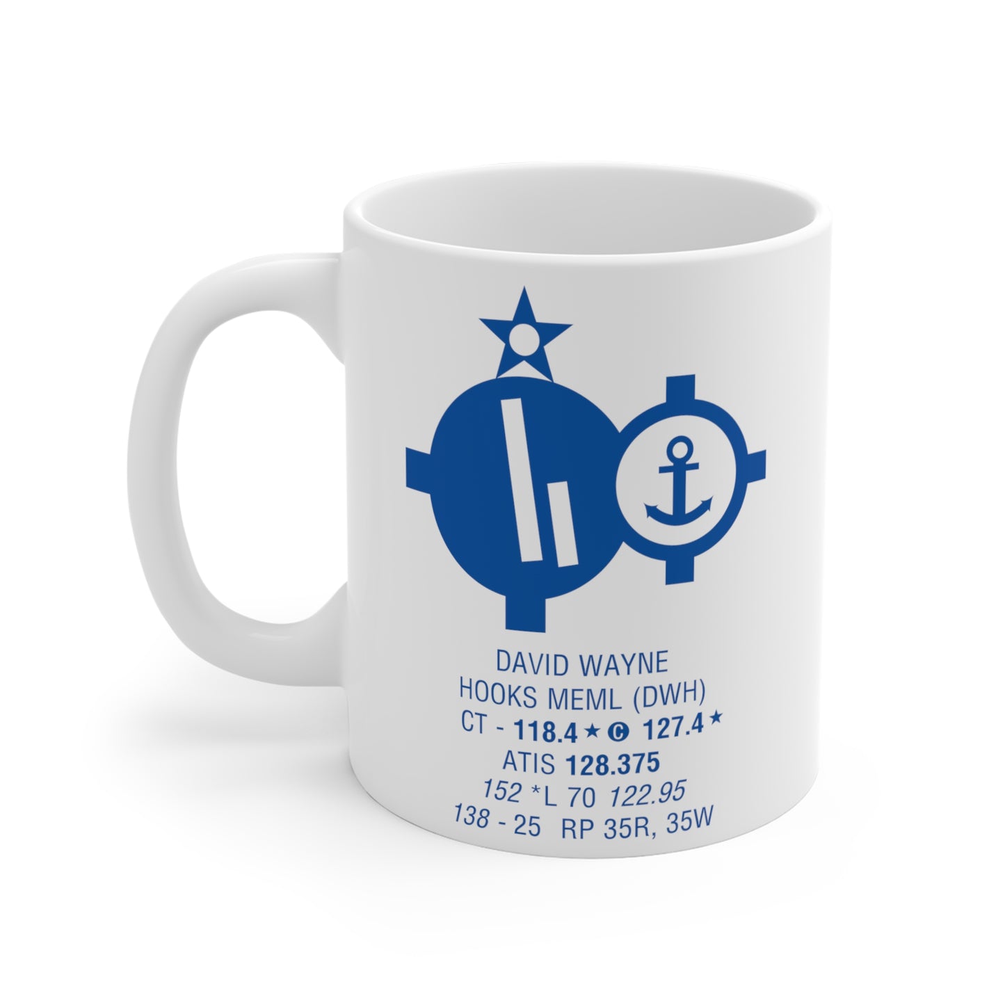 David Wayne Hooks Meml, DWH. 11oz Airport Mug (Blue)