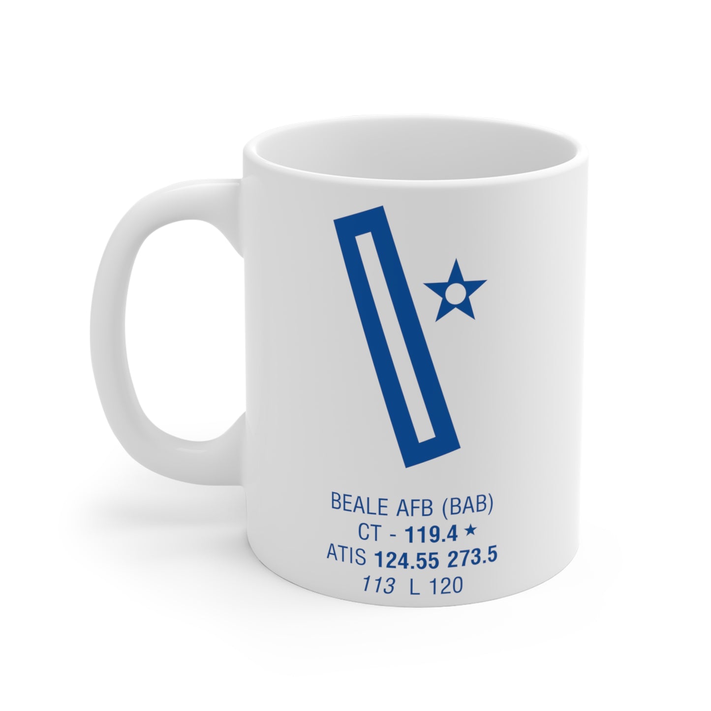 Beale AFB, BAB. 11oz Airport Mug (Blue)