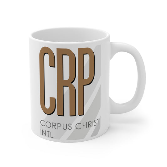 Corpus Christi Intl, CRP. 11oz Airport Mug (Brown)