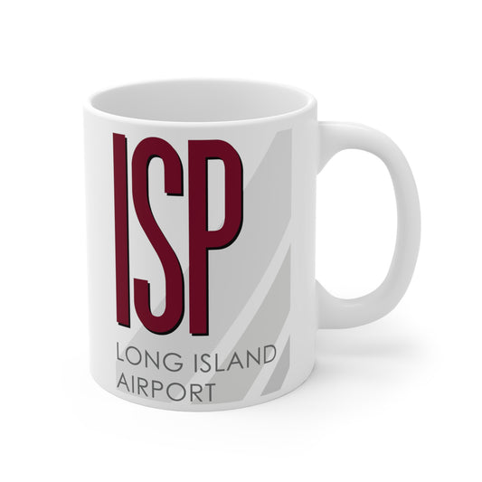 Long Island Mac Arthur Airport, ISP. 11oz Airport Mug (Magenta)